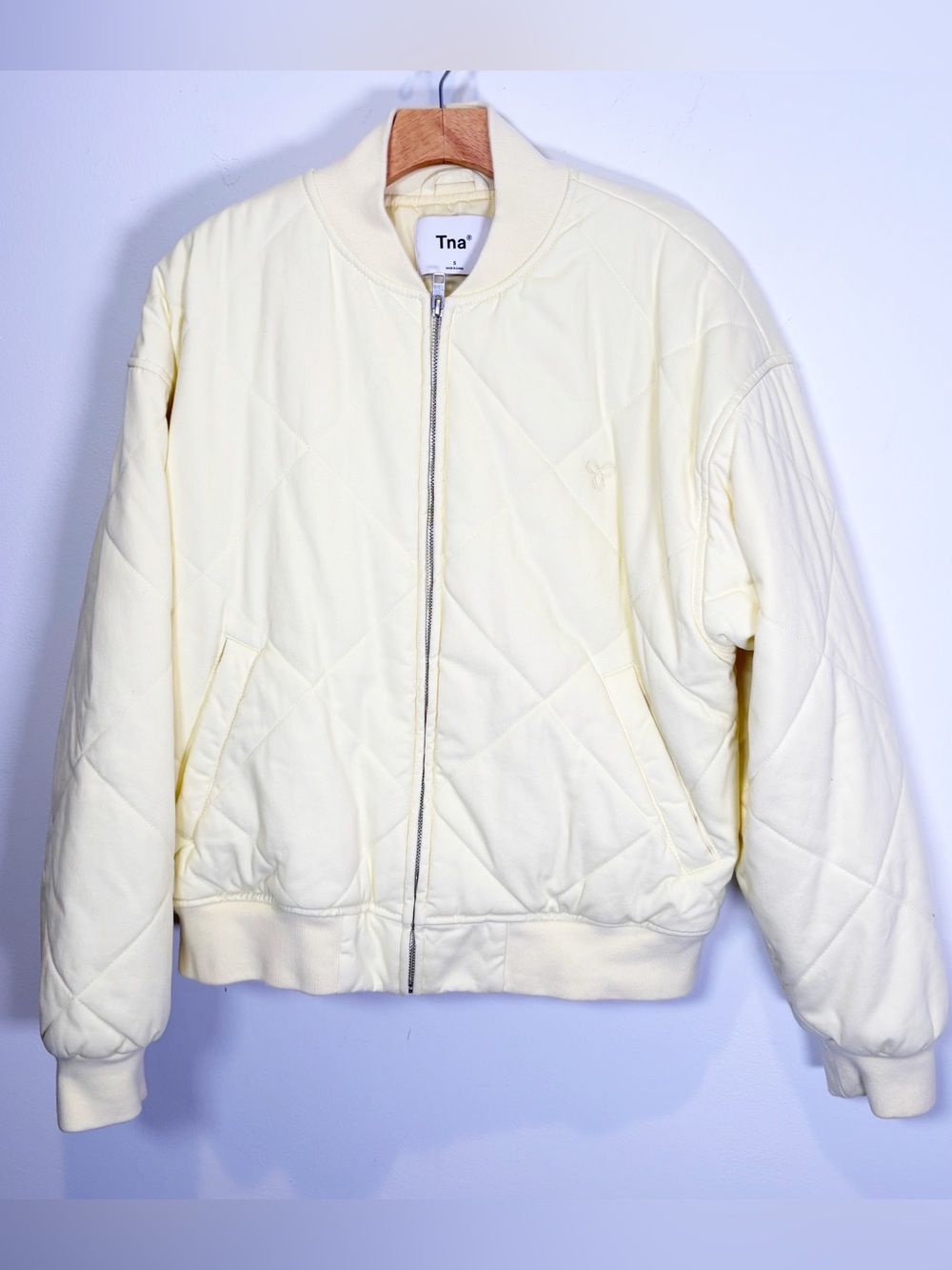 TNA Aritzia Yellow Quilted Bomber Jacket